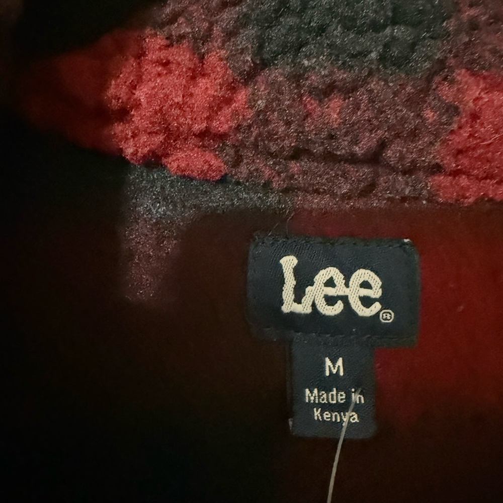Lee Women's Red and Black Checkered Teddy Jacket - Picture 3 of 8
